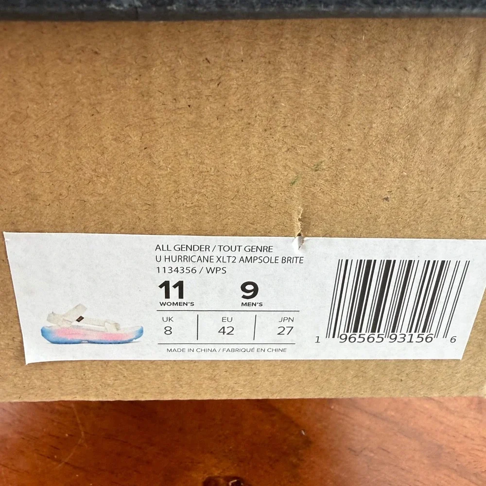 Teva Hurricane XLT2 Ampsole Brite White Pink Blue Ombre Sandals 1134356 Women 11